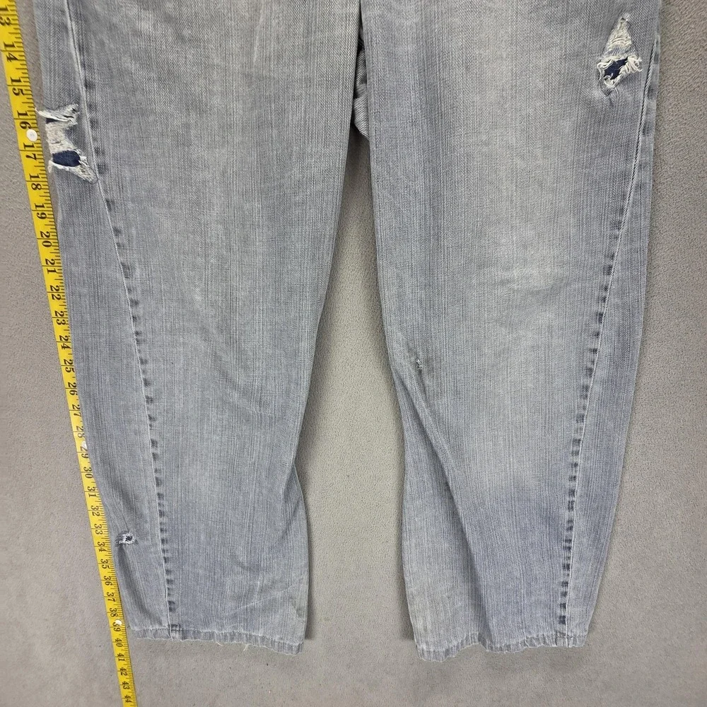 Vintage Levis Engineered Jeans Mens Gray Twisted Baggy Wide Leg Fits 30x26
